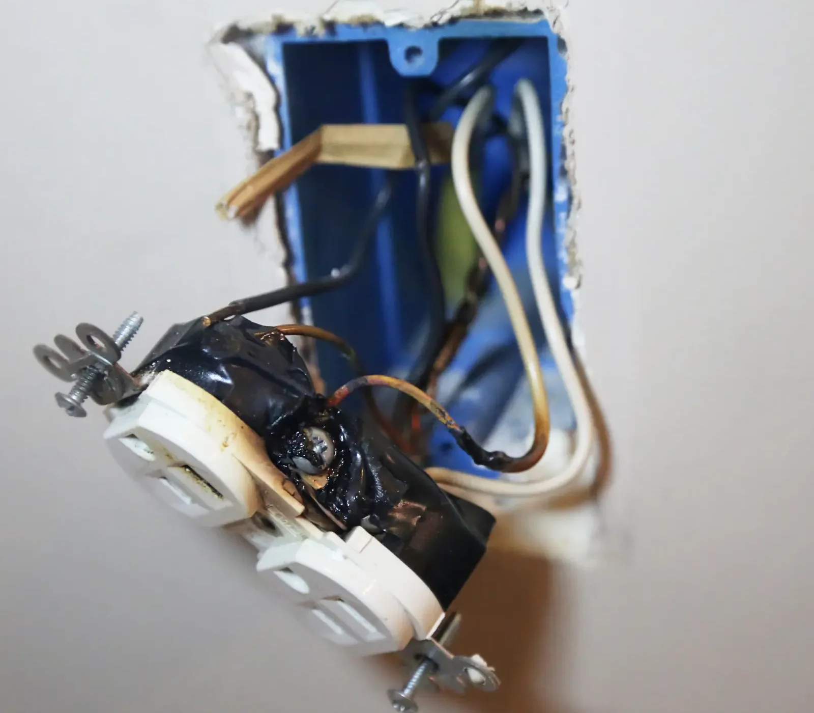 burning outlet in need of repair